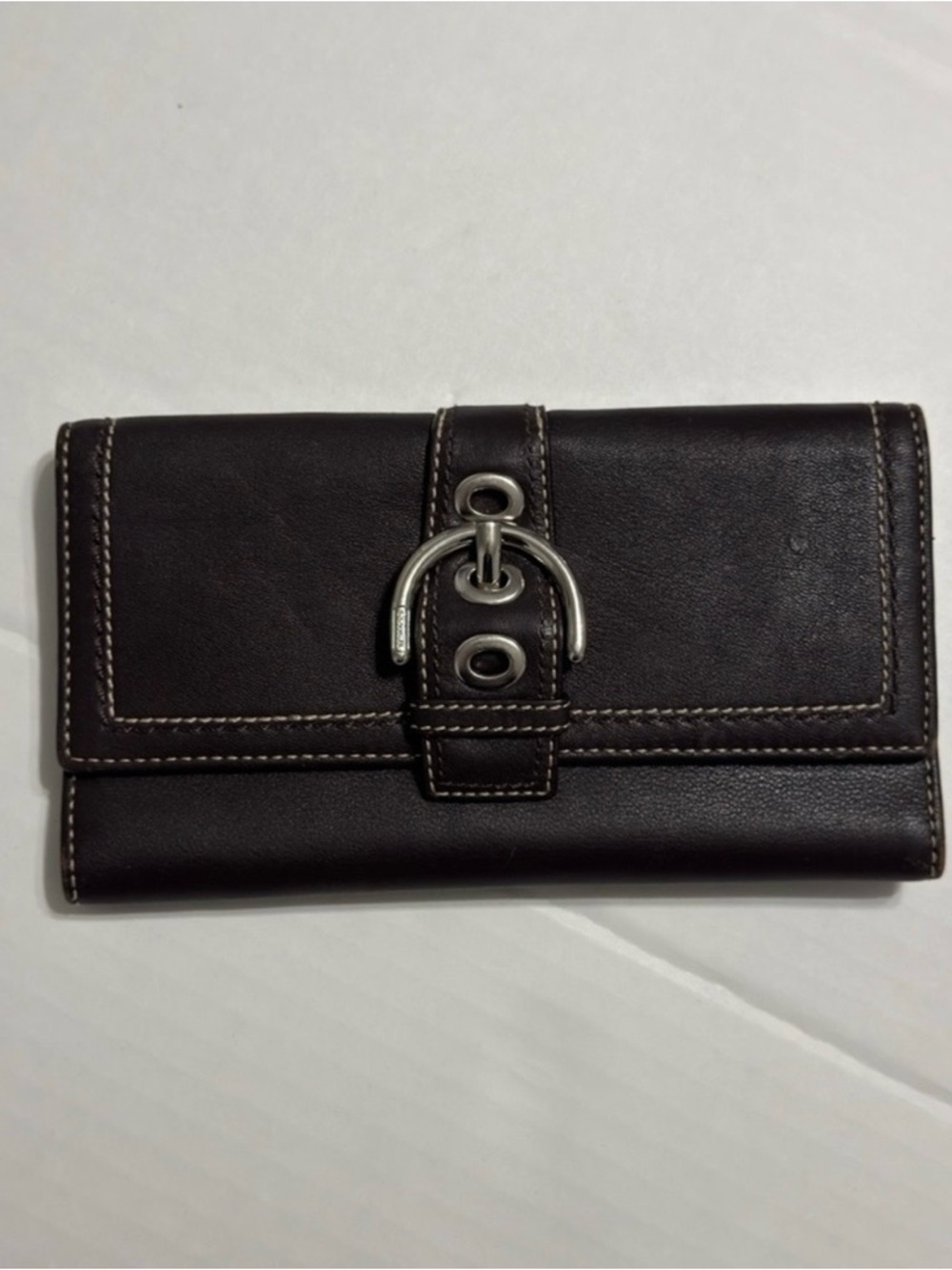 Coach Dark Brown Leather Soho Wallet